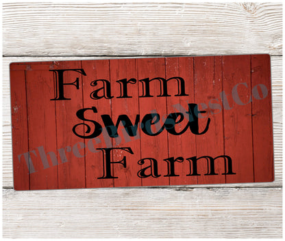 Farm Sweet Farm Red Barnwood Sign