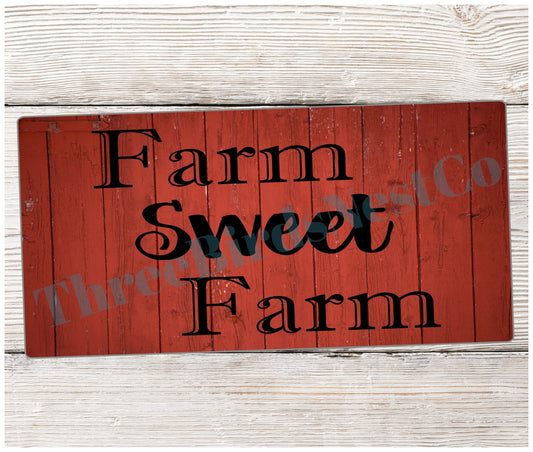 Farm Sweet Farm Red Barnwood Sign