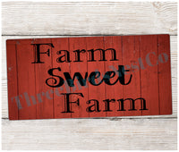 
              Farm Sweet Farm Red Barnwood Sign
            
