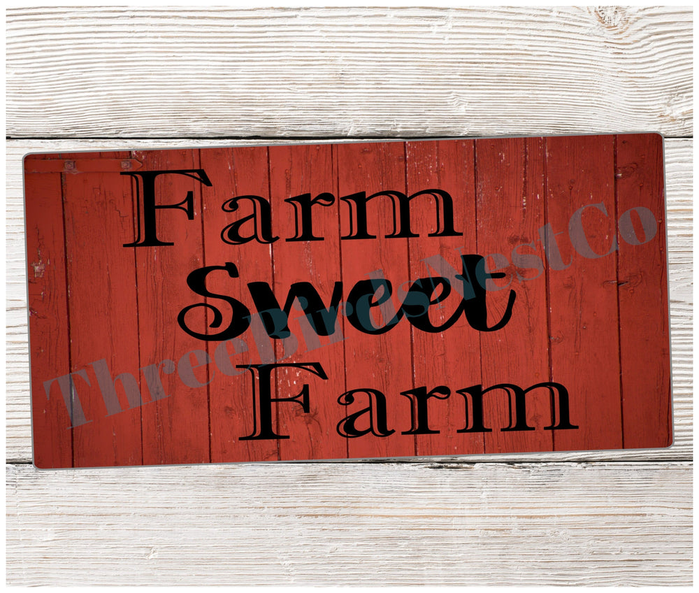 Farm Sweet Farm Red Barnwood Sign