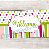 Bright Dots and Stripes Welcome Sign