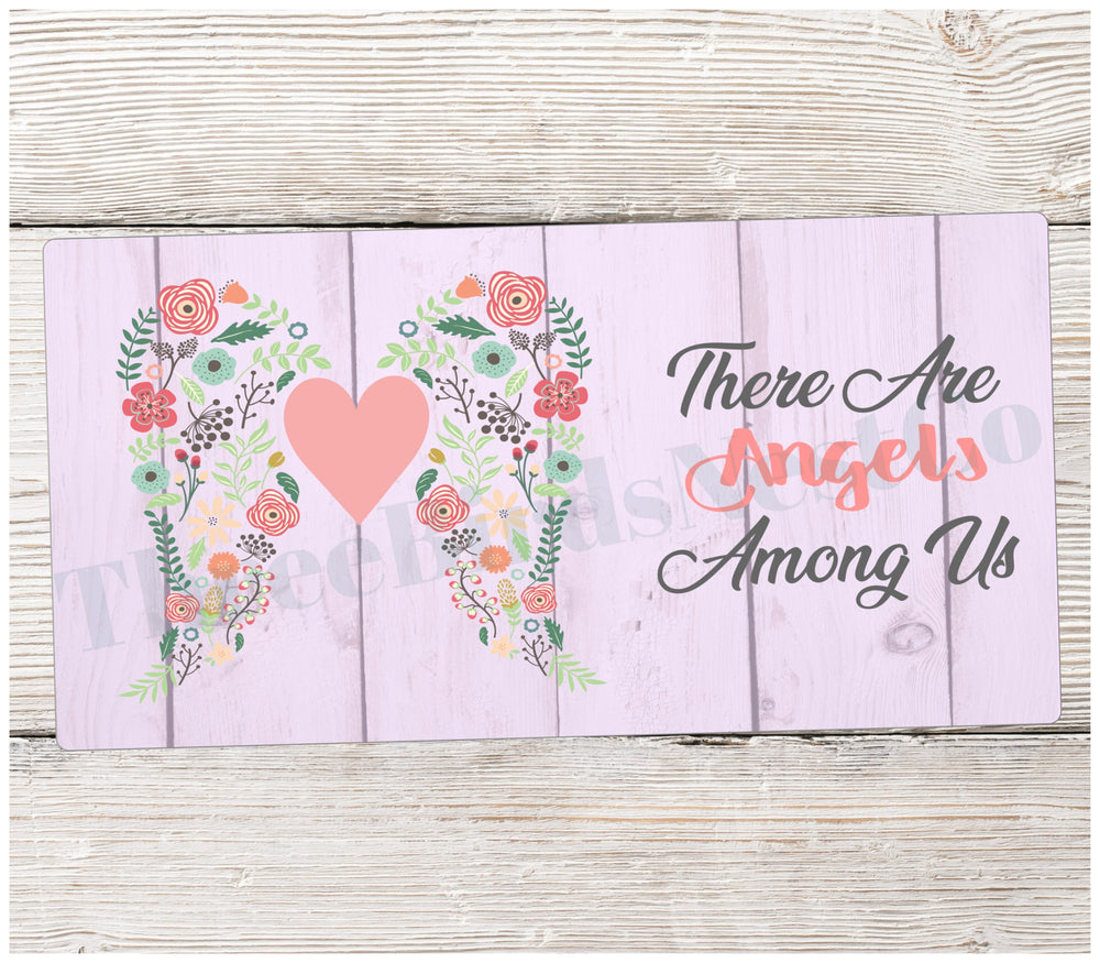 Angel Wreath Sign - Angel Wings Sign - Religious Sign - Christian Sign - Breast Cancer Sign - Cancer Awareness Sign