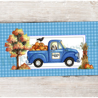 Pumpkin and Dog Blue Fall Truck Sign