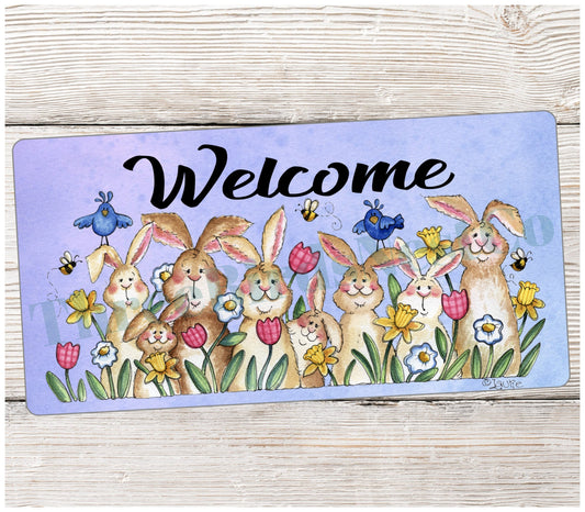 Welcome Bunnies Sign
