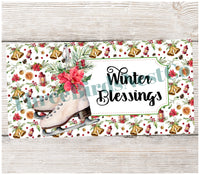 
              Winter Blessings Ice Skates Sign
            