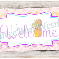 Pineapple Welcome Sign - Welcome Wreath Sign - Pineapple Sign - Summer Wreath Signs - Spring Wreath Signs