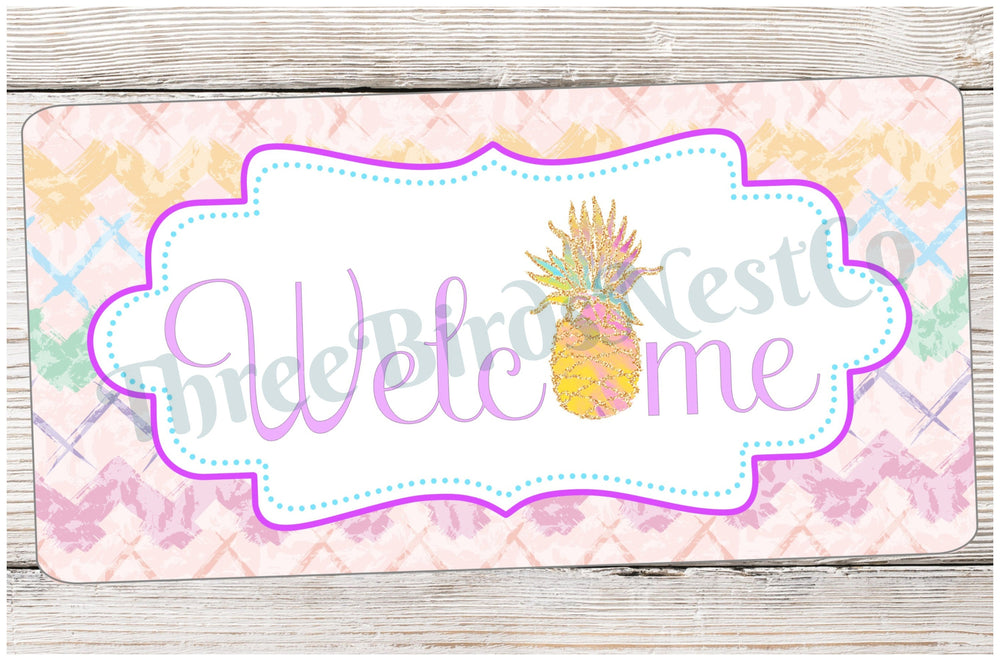 Pineapple Welcome Sign - Welcome Wreath Sign - Pineapple Sign - Summer Wreath Signs - Spring Wreath Signs