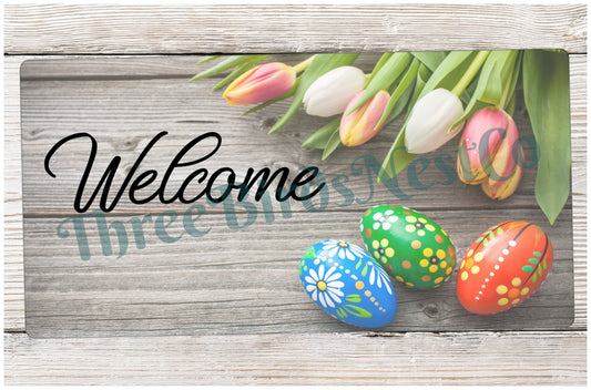 Welcome Wreath Sign - Easter Wreath Signs - Tulip Sign - Tulips Wreath - Tulip Wreath - Spring Wreath Signs - Summer Wreath Signs