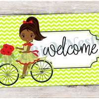 African American Girl Bicycle Welcome
