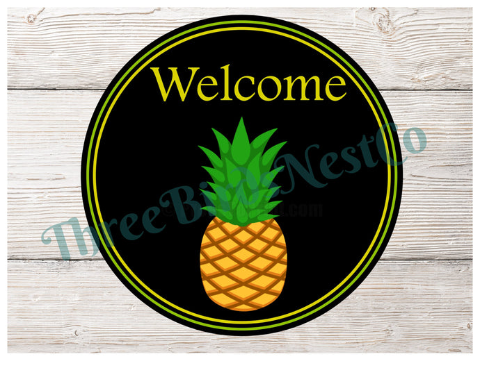 Pineapple Welcome Sign - Welcome Wreath Sign - Pineapple Sign - Summer Wreath Signs - Spring Wreath Signs