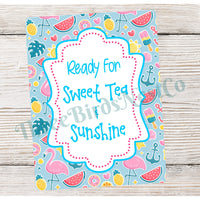 Sweet Tea and Sunshine Sign - Beach Wreath Sign - Flamingo Sign - Summer Wreath Signs - Sweet Tea Sign