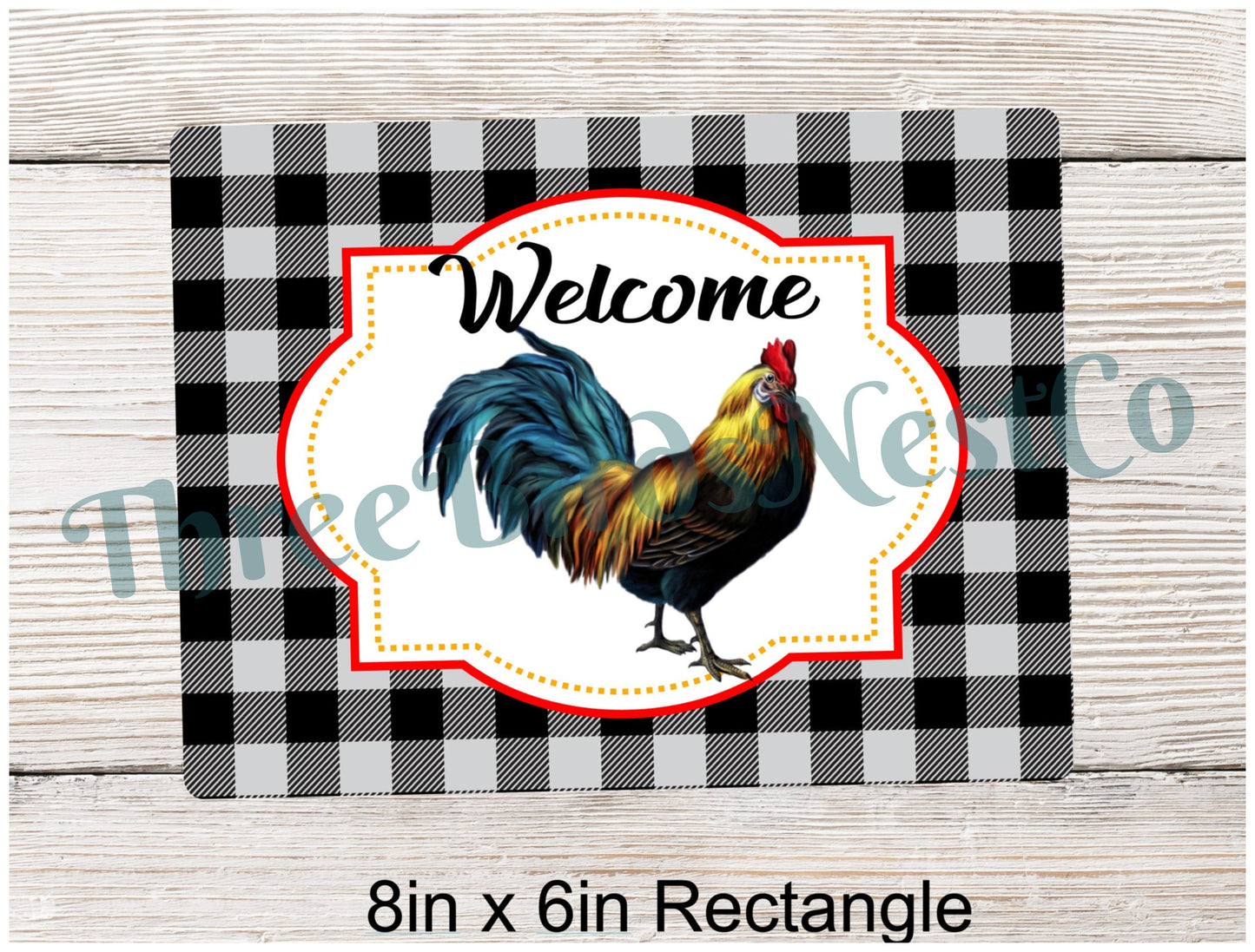 Watercolor Rooster Welcome Sign