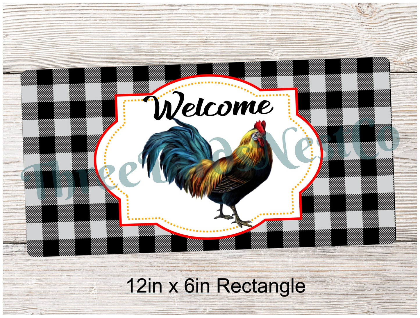 Watercolor Rooster Welcome Sign