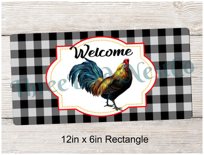 Watercolor Rooster Welcome Sign