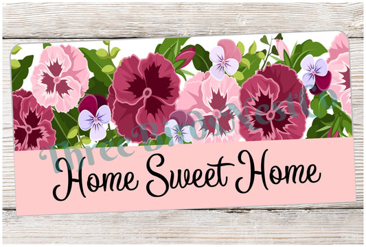 Home Sweet Home Pansy Sign