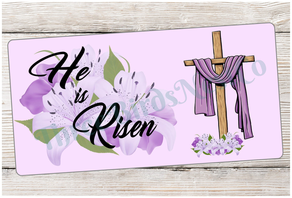He is Risen Lilies and Cross Sign
