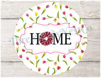 
              Home Wreath Sign - Tulip Sign - Tulips Wreath - Pink Tulip Wreath - Spring Wreath Signs - Summer Wreath Signs
            