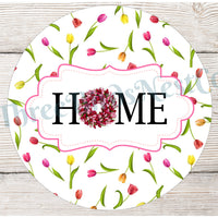 Home Wreath Sign - Tulip Sign - Tulips Wreath - Pink Tulip Wreath - Spring Wreath Signs - Summer Wreath Signs