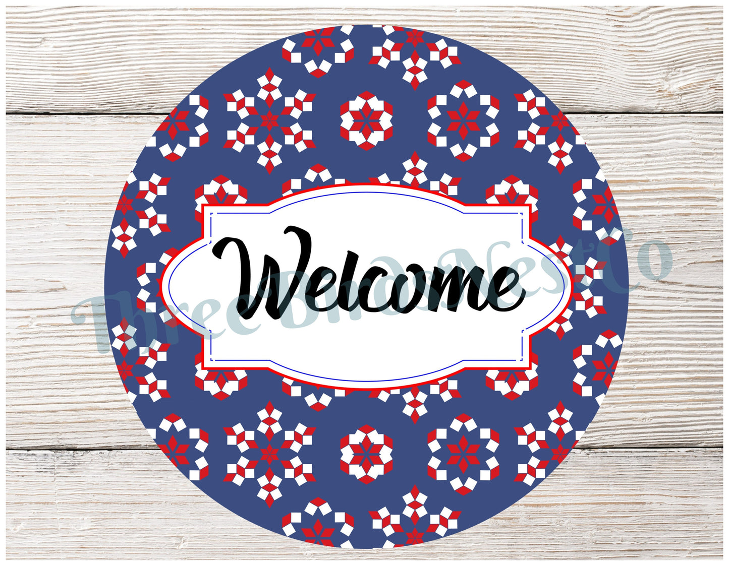 Patriotic Quilt Welcome Sign