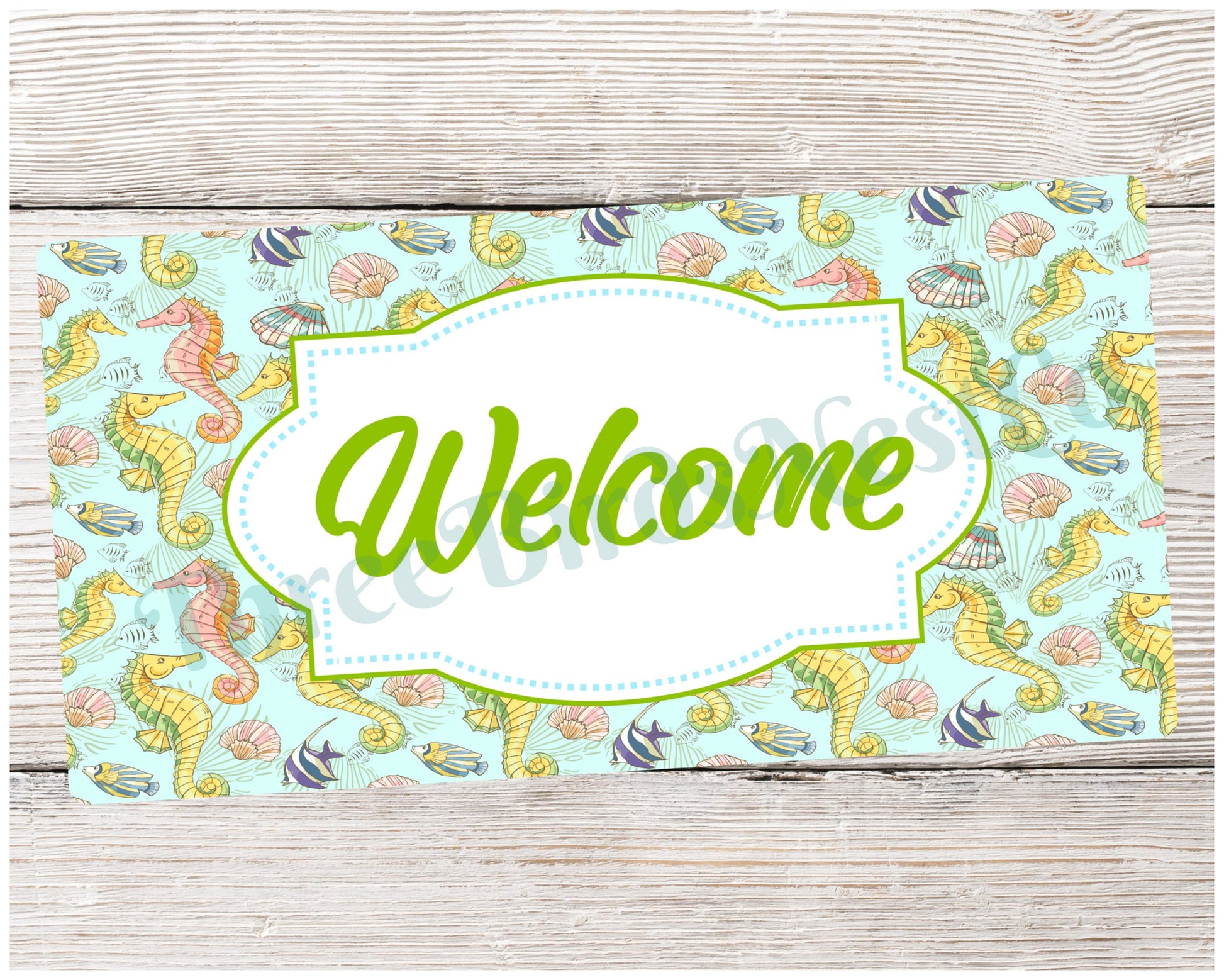 Beach Wreath Sign - Seahorse Sign - Seahorse Wreath - Seahorse Decor - Beach Wreath - Beach Decor - Beach Sign