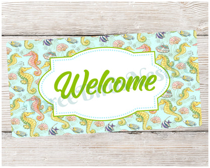 Beach Wreath Sign - Seahorse Sign - Seahorse Wreath - Seahorse Decor - Beach Wreath - Beach Decor - Beach Sign