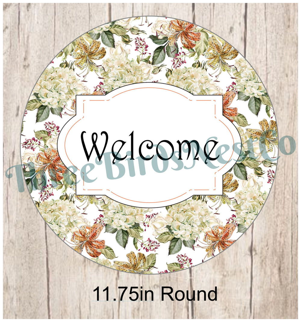 Hydrangea Welcome Sign