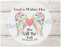 
              She Will Not Fall Christian Sign
            