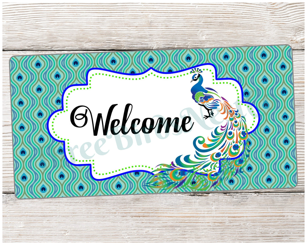 Peacock Welcome Sign