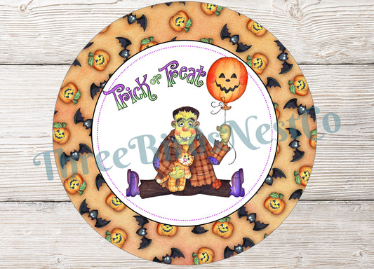 Halloween Signs - Frankenstein Sign- Halloween Wreath - Halloween Wreath Attachments - Halloween Decor - Cute Halloween Decor - Frankenstein