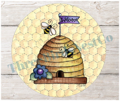 Bee Hive Welcome Sign