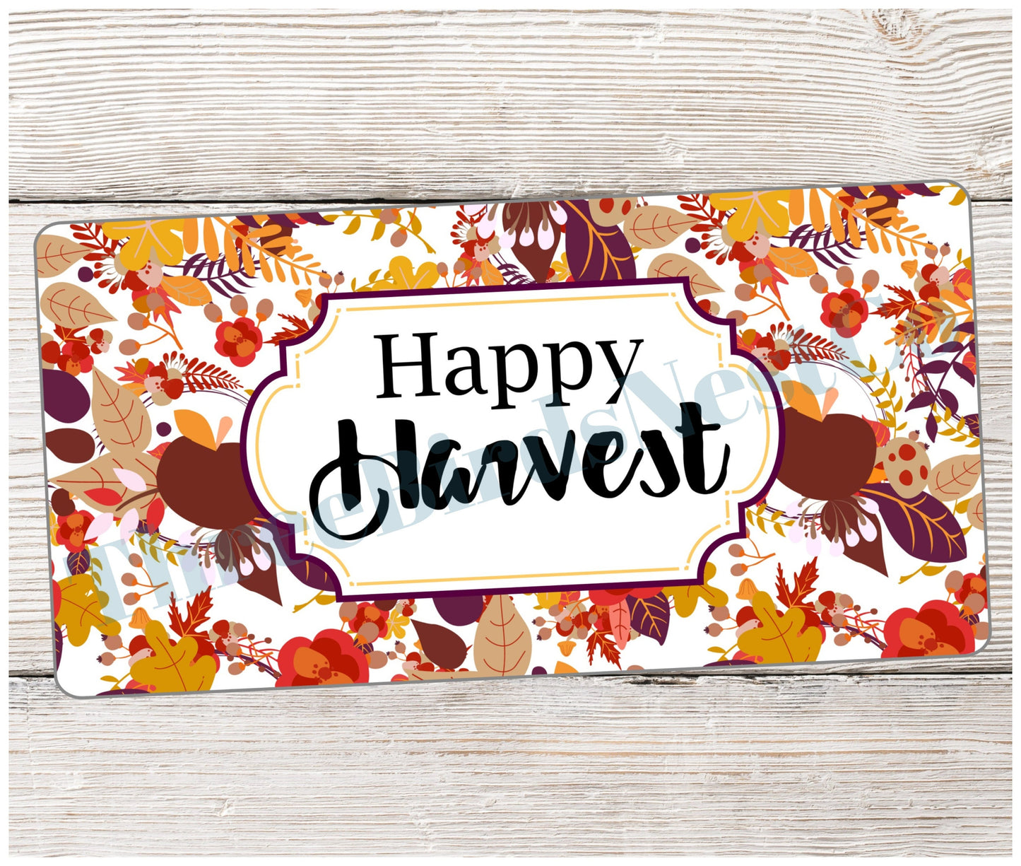Happy Harvest Fall Leaves Sign
