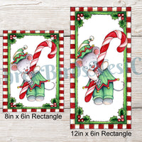 Christmas Candy Cane Mouse Sign