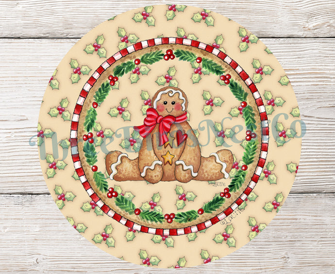 Christmas Wreath Sign - Gingerbread Man Sign - Winter Wreath Signs - Candy Cane Sign - Christmas Signs - Christmas Cookies - Christmas Holly