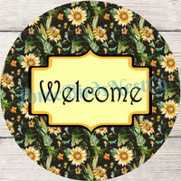 Sunflower Wreath Sign - Welcome Wreath Sign - Sunflower Sign - Sunflower Decor - Welcome Sign - Fall Welcome Sign - Fall Wreath Sign