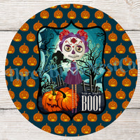 Boo Zombie Girl Halloween Sign