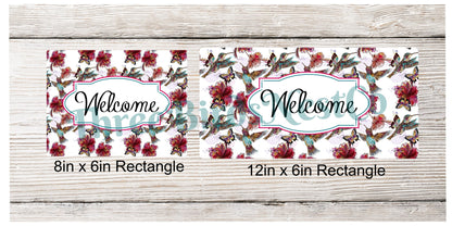 Watercolor Hummingbirds Welcome Sign