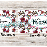 Watercolor Hummingbirds Welcome Sign