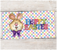 
              Happy Easter Bunny Face on Blocks Sign
            