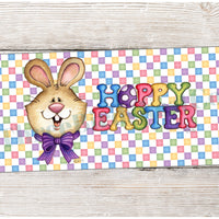 Happy Easter Bunny Face on Blocks Sign