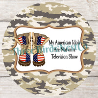 American Flag Military Boots Wreath Signs