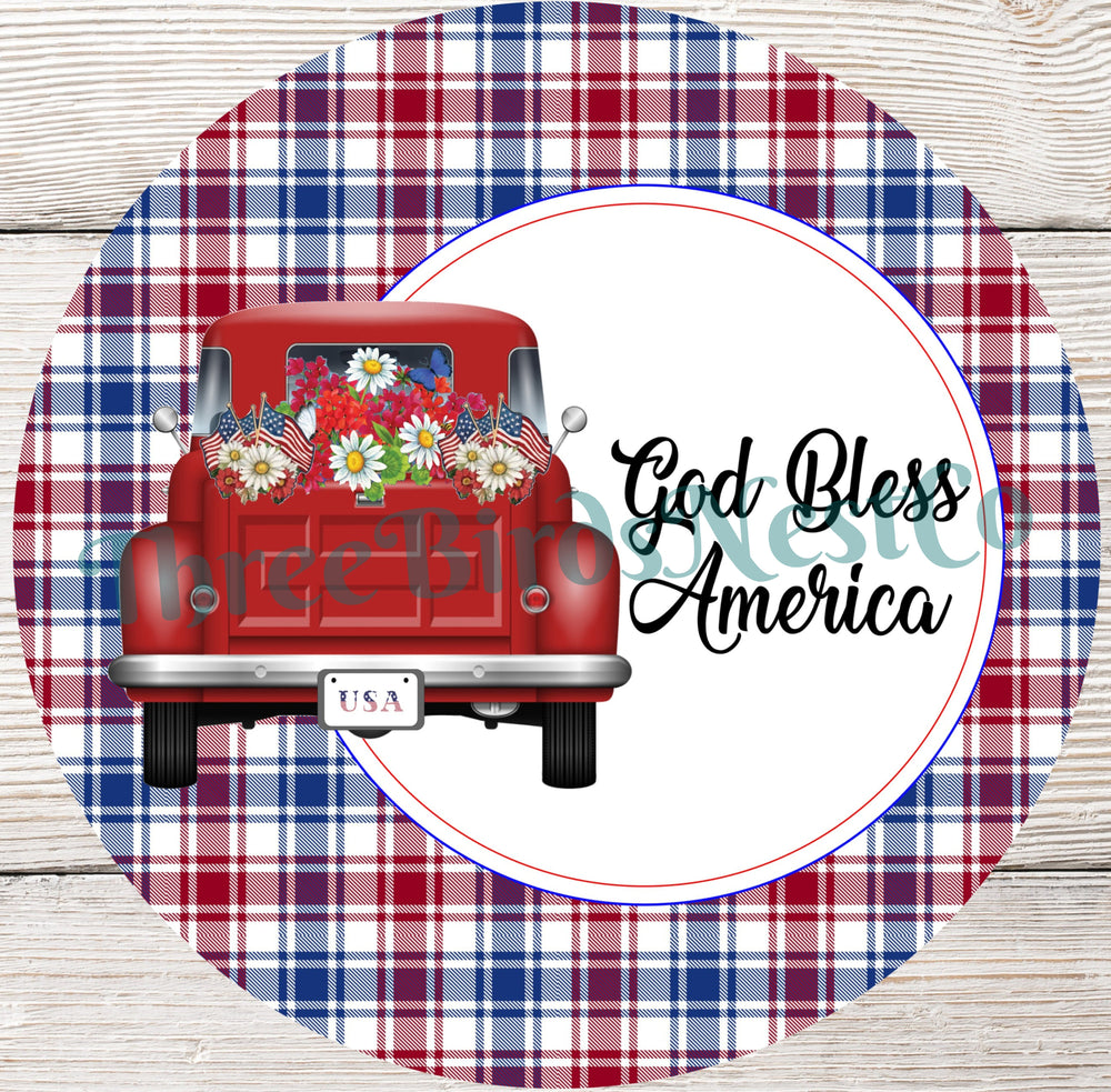 God Bless America Patriotic Truck Sign