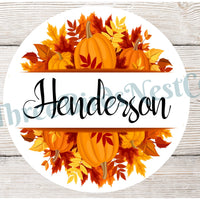 Personalized Pumpkins and Leave Fall Sign
