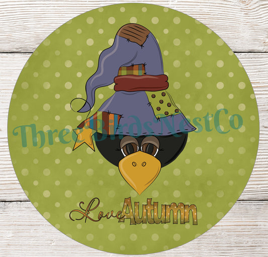 Love Autumn Crow Head Sign