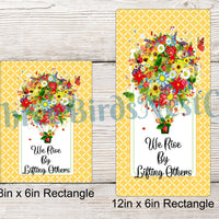 We Rise by Lifting Others Floral Hot Air Balloon Sign