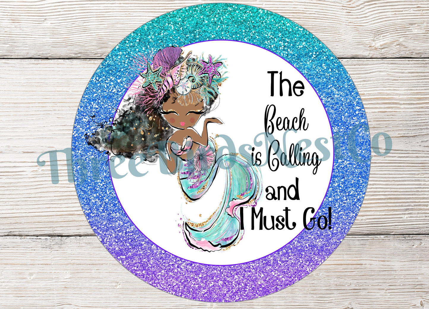 The Beach is Calling African American Mermaid