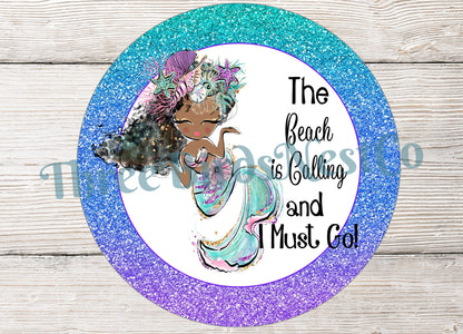 The Beach is Calling African American Mermaid