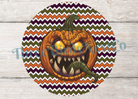 
              Scary Jack O Lantern Halloween Sign
            