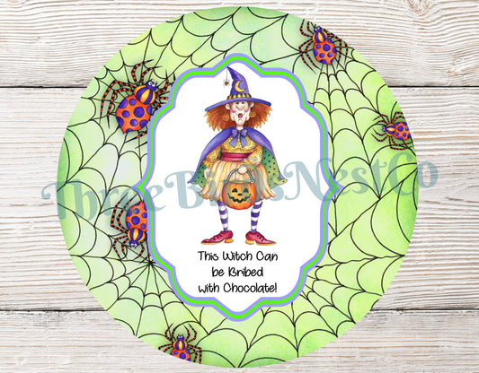 This Witch Can be Bribed with Chocolate Halloween Sign