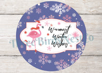 
              Warmest Winter Wishes Flamingo Sign
            