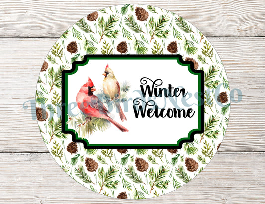 Winter Welcome Cardinals Sign